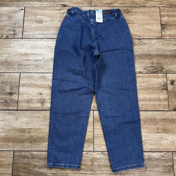 Lee Elastic Side Denim Jeans Woman's 8P Blue Mid Rise Relaxed Fit - Picture 14 of 15